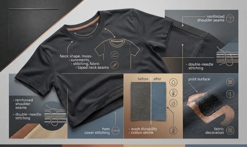 Neck, stitch, and wash durability