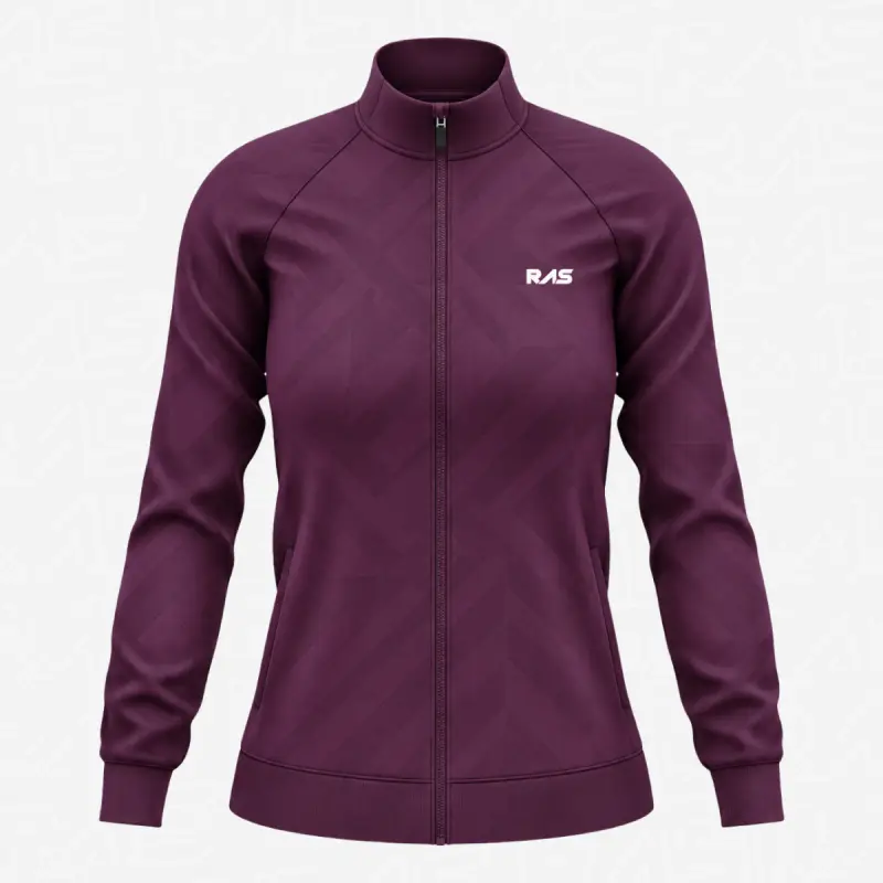 #4 Stand-collar fitted zip jacket
