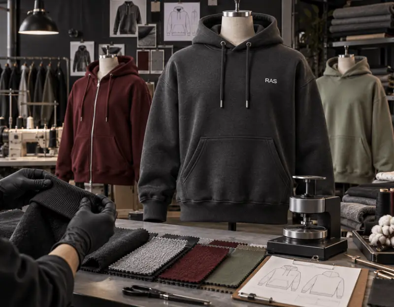 Hoodies that keep the GSM, cuff, and hood you approved.