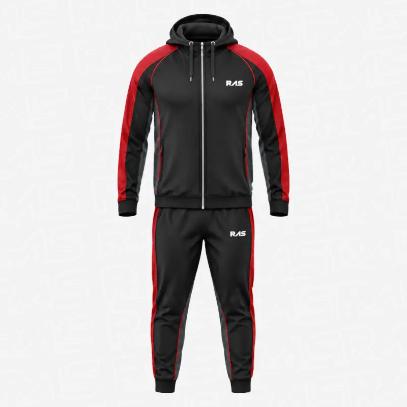 #1 Color-block zip hoodie track suit